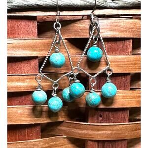 Vintage Handmade Boho Chandelier Beaded Earrings Fashion Jewelry